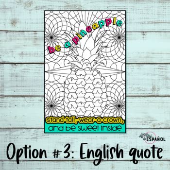 giant pineapple coloring page  fast finishers english  spanish