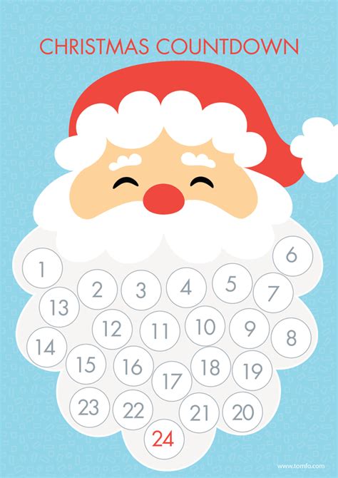 christmas countdown calendar printable  cool ultimate  popular