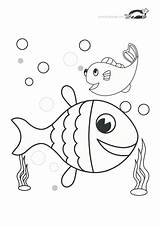 Print Krokotak Fish Colouring Sea Summer sketch template
