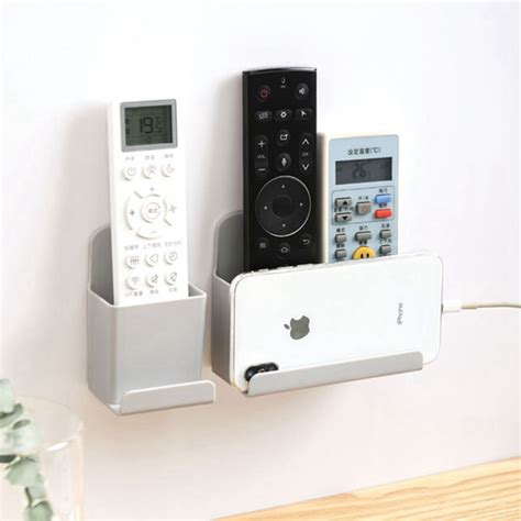 pc tv remote control holder wall mount pp organiser box home storage