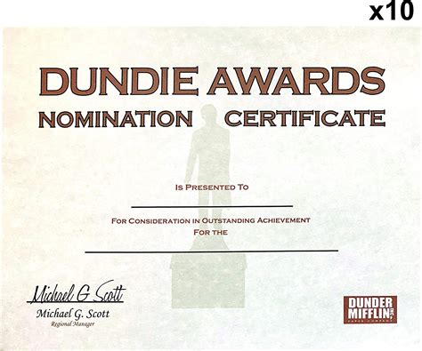 dundie award certificate template  printable templates