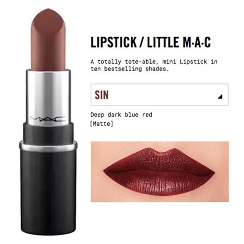 mac lipstick mini lipstick mac sin lipstick mac matte lipstick beauty personal care