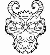 Dragon Chinese Year Coloring Face Mask Pages China Drawing Ancient Festival Boat Pj Color Max Kids Time Printable Template Crafts sketch template