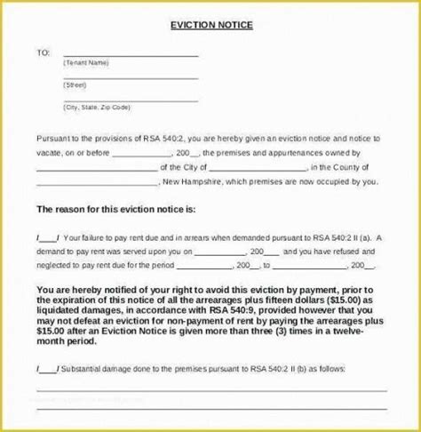 eviction notice form  shown   file