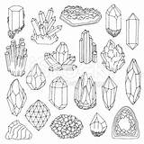Crystal Gem Drawing Sketch Line Illustration Tattoo Coloring Mineral Crystals Drawn Hand Stock Drawings Pages Minerals Cave Simple Getdrawings Paintingvalley sketch template