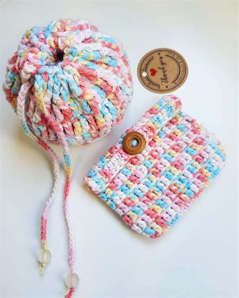 crochet mini drawstring pouch ava crochet