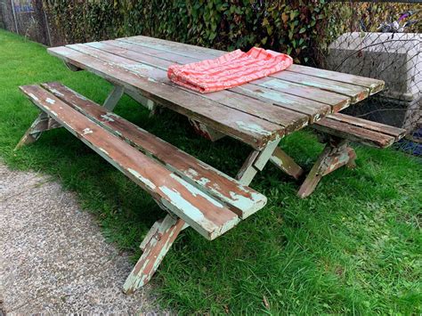 lot  classic wood vintage picnic table   bencheslocation tacoma puget sound