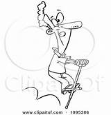 Hopping Clipart Stick Pogo Outline Cartoon Man Leap Illustration Toonaday Royalty Vector Bouncing 2021 sketch template