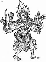 Shiva Kali Hindu Shakti Krishna sketch template