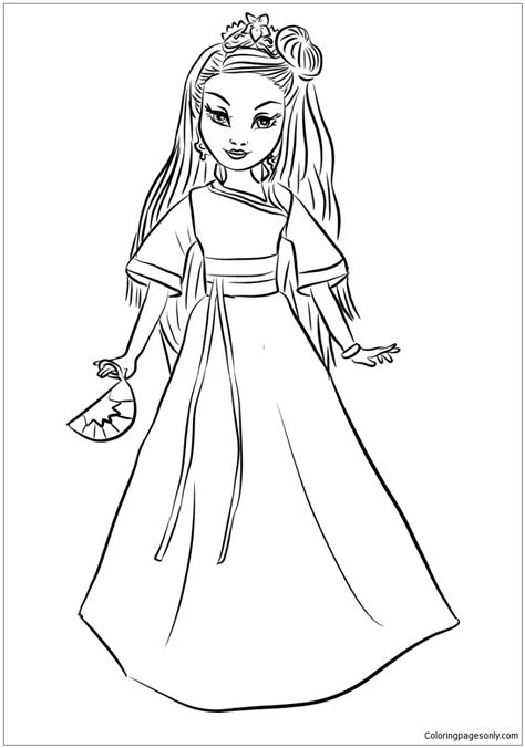 disney descendants auradon coronation lonnie coloring page