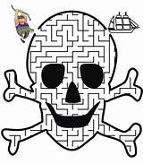 Pirate Mazes Pirata Crossbones Strani Pirati Labirint Caveira Labirinti Skulls Labirinto Jolly Roger Colorat Pirates Desene Labyrinthe Giochiamo Ship Preschool sketch template