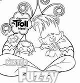 Trolls Birthday Happy Pages Coloring Fuzzy Mister Friend sketch template