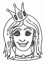 Mask Coloring Princess Printable Pages sketch template