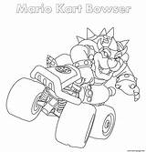Mario Kart Coloring Bowser Pages Printable Nintendo Print sketch template