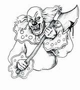 Clown Coloring Pages Scary Creepy Printable Killer Clowns Face Color Kids Drawing Getdrawings Getcolorings Colorings sketch template