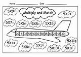 Multiplication Color Number Airplane Sheet Matching Coloring Pages sketch template