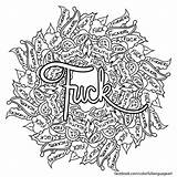 Swear Coloriage Twat Fuck Colorier Adults Adultes Waffle Feuilles Imprimables Dessin sketch template