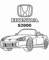 Honda Coloring S2000 Car Pages Sheet Color Printable Print sketch template