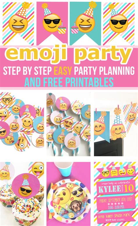 emoji party  printable decor colorful  happy emoji party
