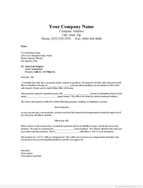 sample real estate offer letter template