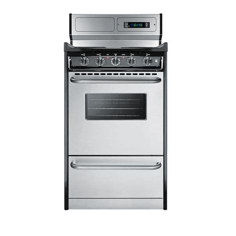 summit appliance    cu ft electric range  stainless steel tembkwy  home depot