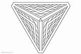 Coloring Pages Illusion Optical Triangle Drawing Adults Kids Printable Print sketch template