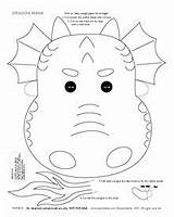 Dragon Mask Printable Crafts Coloring Puppet Template Chinese Kids Masks Pages Paper Green Year Head Preschool Colored Includes Different Also sketch template