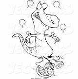Juggling Cartoon Unicycle Outlined Leishman Toonaday sketch template