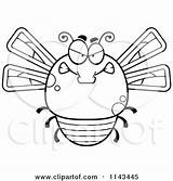 Dragonfly Clipart Cartoon Chubby Mad Coloring Smiling Cory Thoman Outlined Vector sketch template