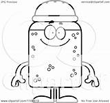 Salt Coloring Shaker Cartoon Mascot Happy Clipart Outlined Vector Thoman Cory Pages Royalty Template sketch template