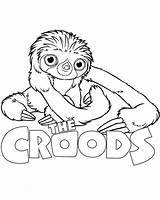 Croods Colorir Sloth Belt Krudowie Scimmia Faultier Kolorowanki Dibujar Colouring Ausmalbilder Dinokids Colorare Malvorlagen Malvorlage Printable Ausmalen sketch template