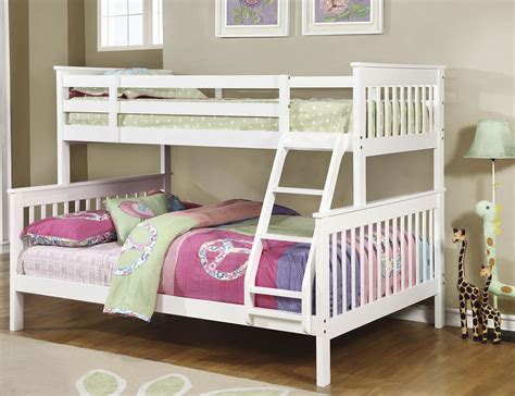 white twin  full bunk bed  coaster coleman furniture