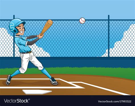 baseball player hitting  ball royalty  vector image