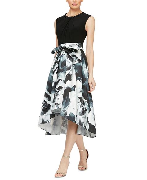 sl fashions printed high low fit and flare dress and reviews dresses