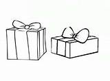 Coloring Gift Pages Ribbon Box Boxes sketch template