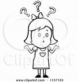 Confused Question Clipart Girl Marks Shrugging Cartoon Coloring Mark Under Thoman Cory Outlined Vector Royalty 2021 Getdrawings Clipground Clipartof sketch template