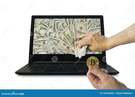 miner earns money  mining  cryptocurrency bitcoin stock photo image  american cash