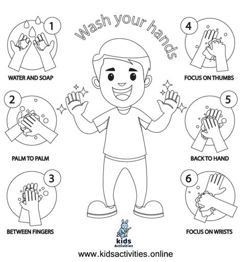 wash  hands coloring pages kids activities