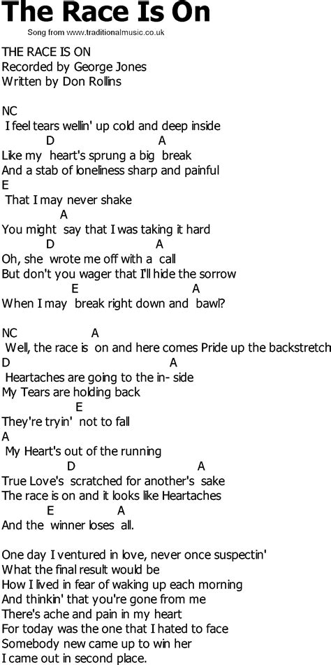 country song lyrics  chords  race    country