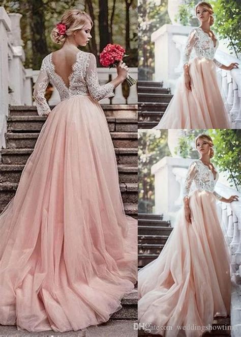fantastic 2017 a line lace wedding dresses with 3 4 long