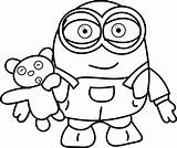 Minion Coloring Pages Bob Getdrawings sketch template