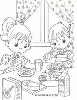Coloring Pages Kids Eating Healthy 為孩子的色頁 sketch template
