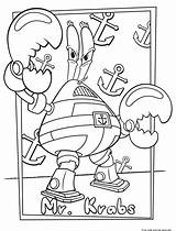 Spongebob Mr Coloring Krabs Pages Squarepants Movie Disney Choose Board Print sketch template