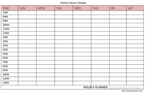 monthly planner  weekly planner template
