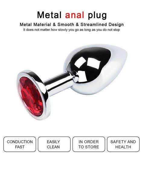 1pcs Anal Butt Plug Stainless G Spot Sex Toy For Women Men Jewel Round