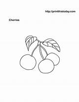 Coloring Printable Cherries Pages Fruit Fruits Orange Peaches Printthistoday sketch template