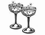 Champagne Glasses Coloring Glass Color Wine Pages Coloringcrew Parties sketch template