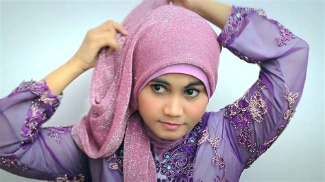 gambar tutorial hijab pesta pashmina glitter modernhijab