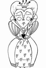 Hearts Queen Drawing Coloring Pages Getdrawings sketch template