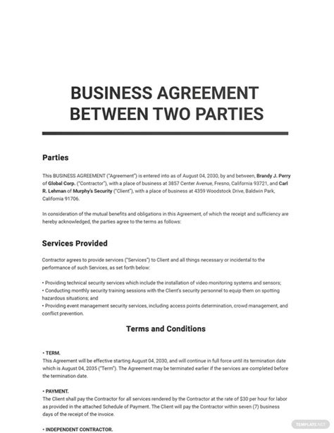sample agreement   parties